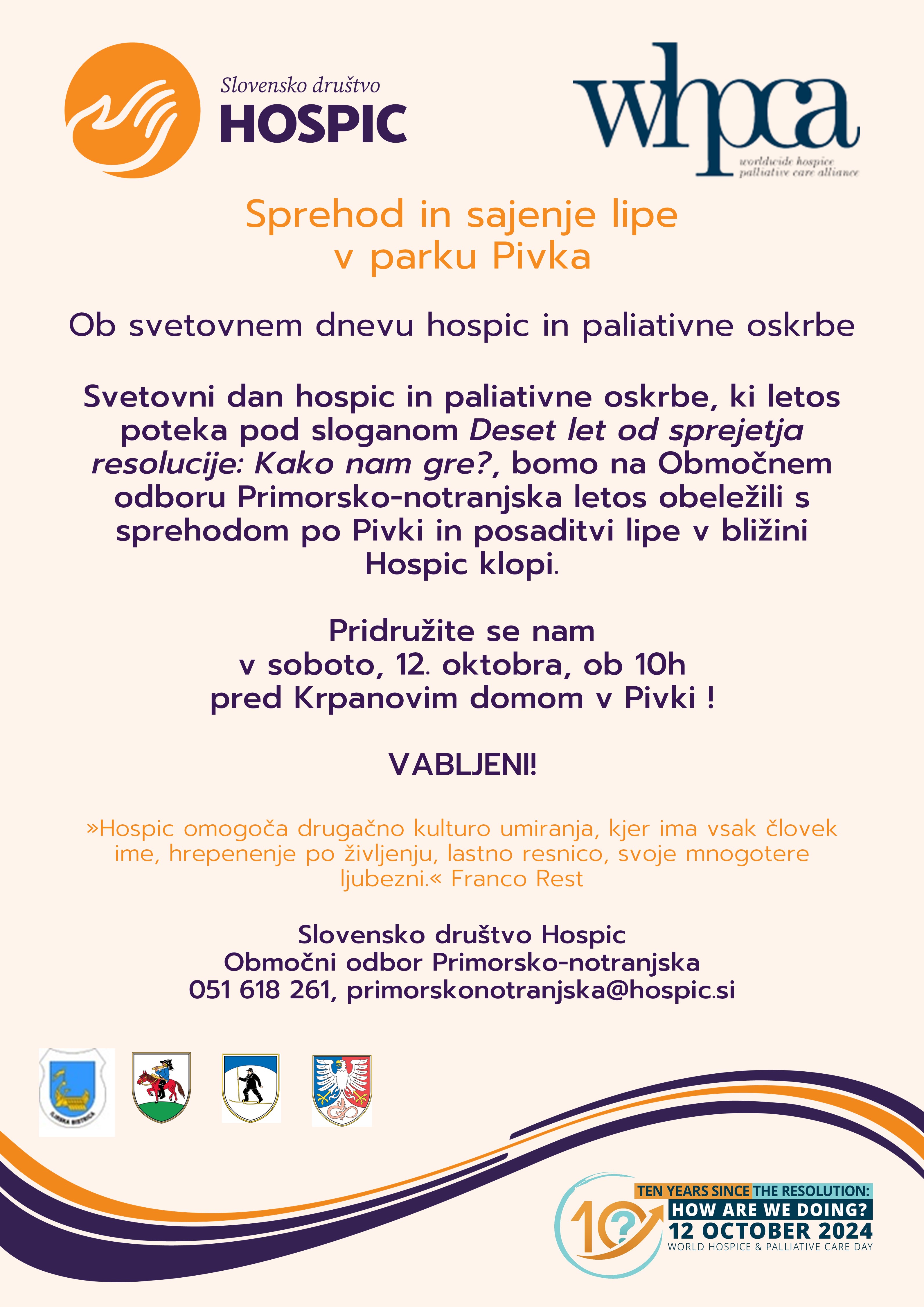 Vabilo Hospic 12.10.2024